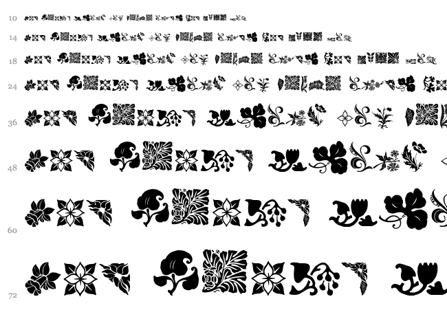 Rough Flowers font waterfall